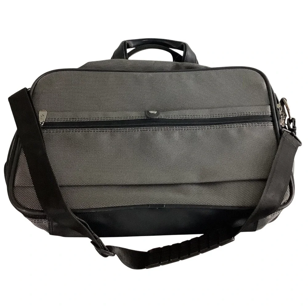 Samsonite Black Grey Ballistic Nylon Laptop Briefcase Travel Messenger Bag